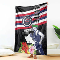 Honolulu Running Race Blanket Hawaii Marathon Kakau Art with Hibiscus and National Flag Style LT03 - Polynesian Pride