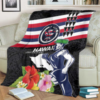 Honolulu Running Race Blanket Hawaii Marathon Kakau Art with Hibiscus and National Flag Style LT03 - Polynesian Pride