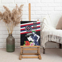 Honolulu Running Race Canvas Wall Art Hawaii Marathon Kakau Art with Hibiscus and National Flag Style LT03 - Polynesian Pride