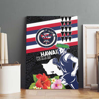 Honolulu Running Race Canvas Wall Art Hawaii Marathon Kakau Art with Hibiscus and National Flag Style LT03 - Polynesian Pride