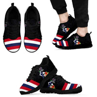 Honolulu Running Race Sneakers Hawaii Marathon - Kakau Art with Hibiscus and National Flag Style LT03 - Polynesian Pride
