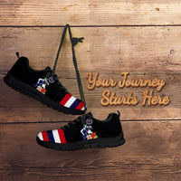 Honolulu Running Race Sneakers Hawaii Marathon - Kakau Art with Hibiscus and National Flag Style LT03 - Polynesian Pride