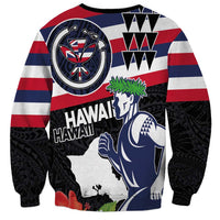Honolulu Running Race Sweatshirt Hawaii Marathon Kakau Art with Hibiscus and National Flag Style LT03 - Polynesian Pride