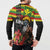 Kanaka Maoli Ikaika Warrior Button Sweatshirt Hibiscus Kakau Art and Tapa Tribal Pattern