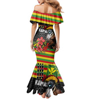 Kanaka Maoli Ikaika Warrior Mermaid Dress Hibiscus Kakau Art and Tapa Tribal Pattern