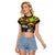 Kanaka Maoli Ikaika Warrior Raglan Cropped T Shirt Hibiscus Kakau Art and Tapa Tribal Pattern