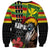 Kanaka Maoli Ikaika Warrior Sweatshirt Hibiscus Kakau Art and Tapa Tribal Pattern