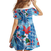 Hawaiian Waves Whale Family Matching Summer Maxi Dress and Hawaiian Shirt Kakau Art and Tropical Red Hibiscus Flowers LT03 - Polynesian Pride