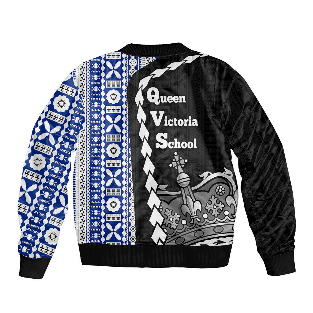 Fiji Queen Victoria School Bomber Jacket Tapa and Polynesian Tribal Pattern Half Style LT03 - Polynesian Pride