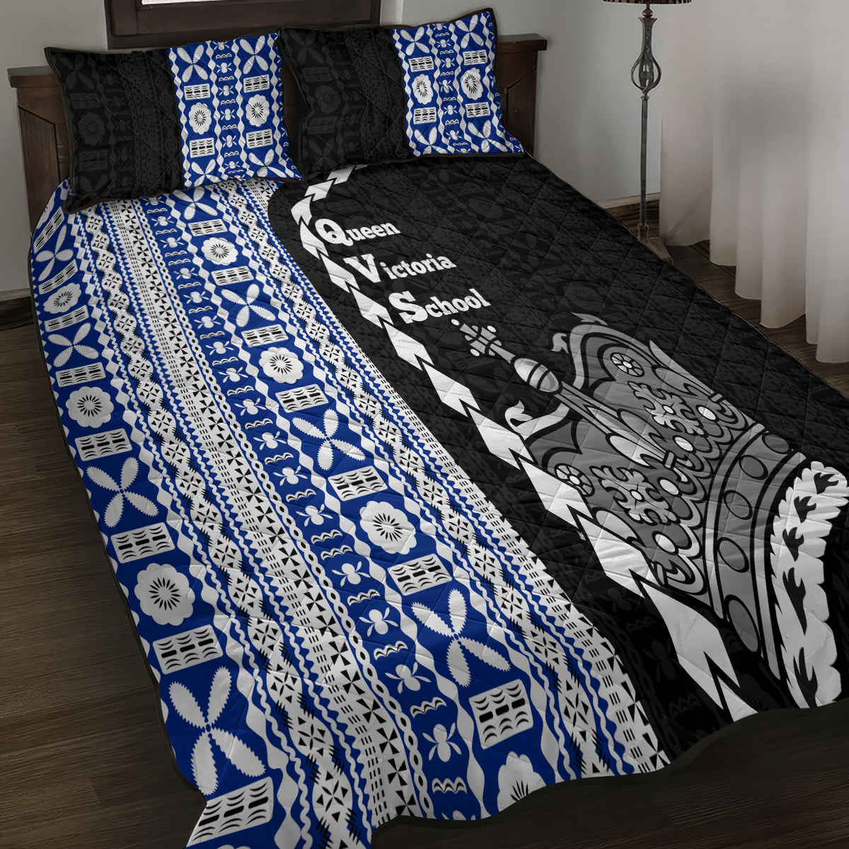 Fiji Queen Victoria School Quilt Bed Set Tapa and Polynesian Tribal Pattern Half Style LT03 - Polynesian Pride