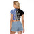 Fiji Queen Victoria School Raglan Cropped T Shirt Tapa and Polynesian Tribal Pattern Half Style LT03 - Polynesian Pride