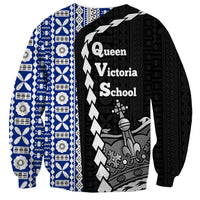 Fiji Queen Victoria School Sweatshirt Tapa and Polynesian Tribal Pattern Half Style LT03 - Polynesian Pride