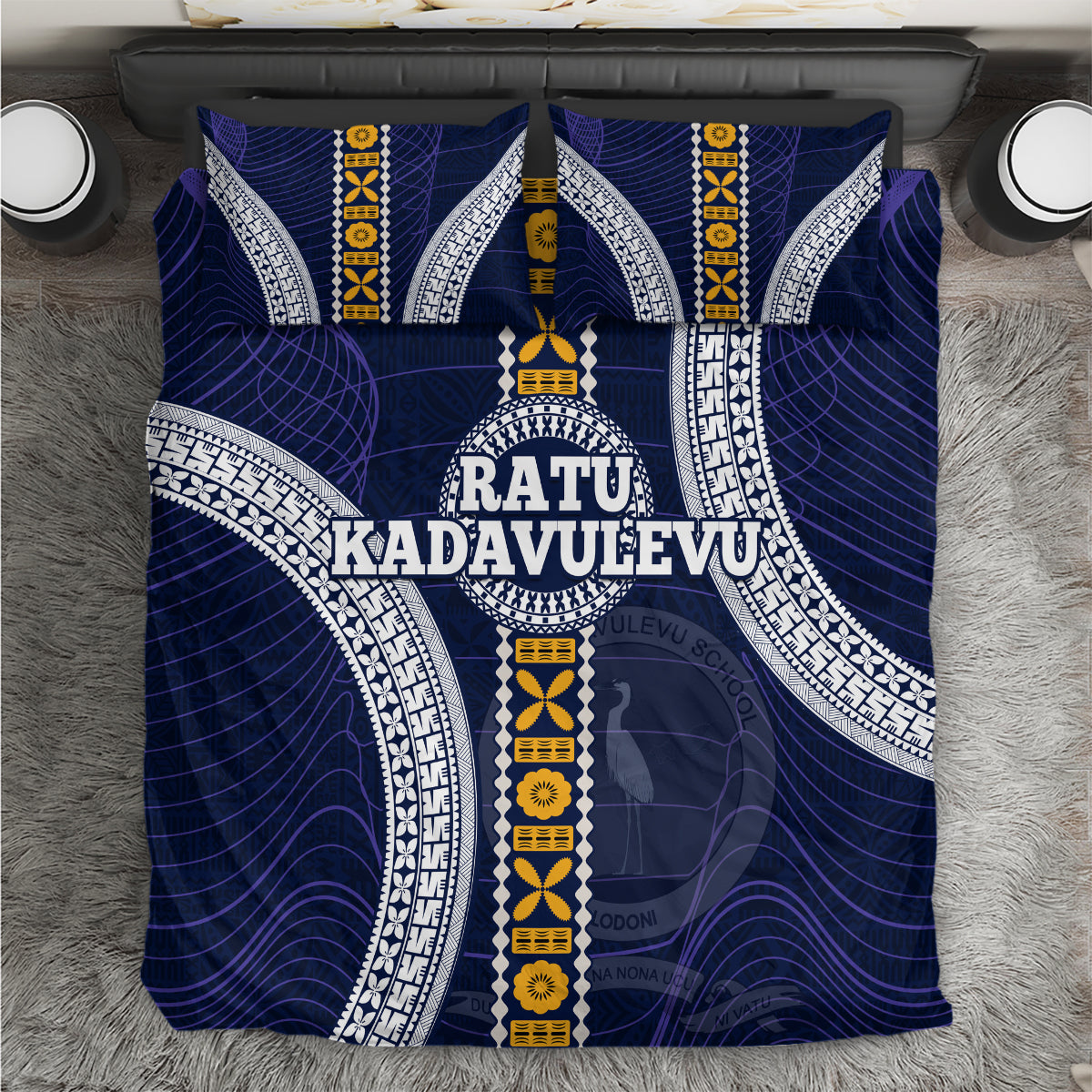 Fiji Ratu Kadavulevu School Bedding Set Tapa and Polynesian Tribal Pattern LT03 Blue - Polynesian Pride