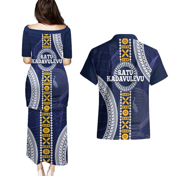 Custom Fiji School Couples Matching Long Sleeve Bodycon Dress and Hawaiian Shirt Ratu Kadavulevu Heron With Fijian Tapa LT14 main image 0