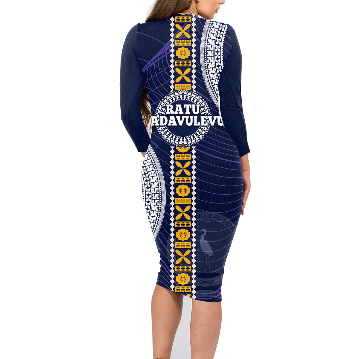 Fiji Ratu Kadavulevu School Family Matching Long Sleeve Bodycon Dress and Hawaiian Shirt Tapa and Polynesian Tribal Pattern LT03 - Polynesian Pride