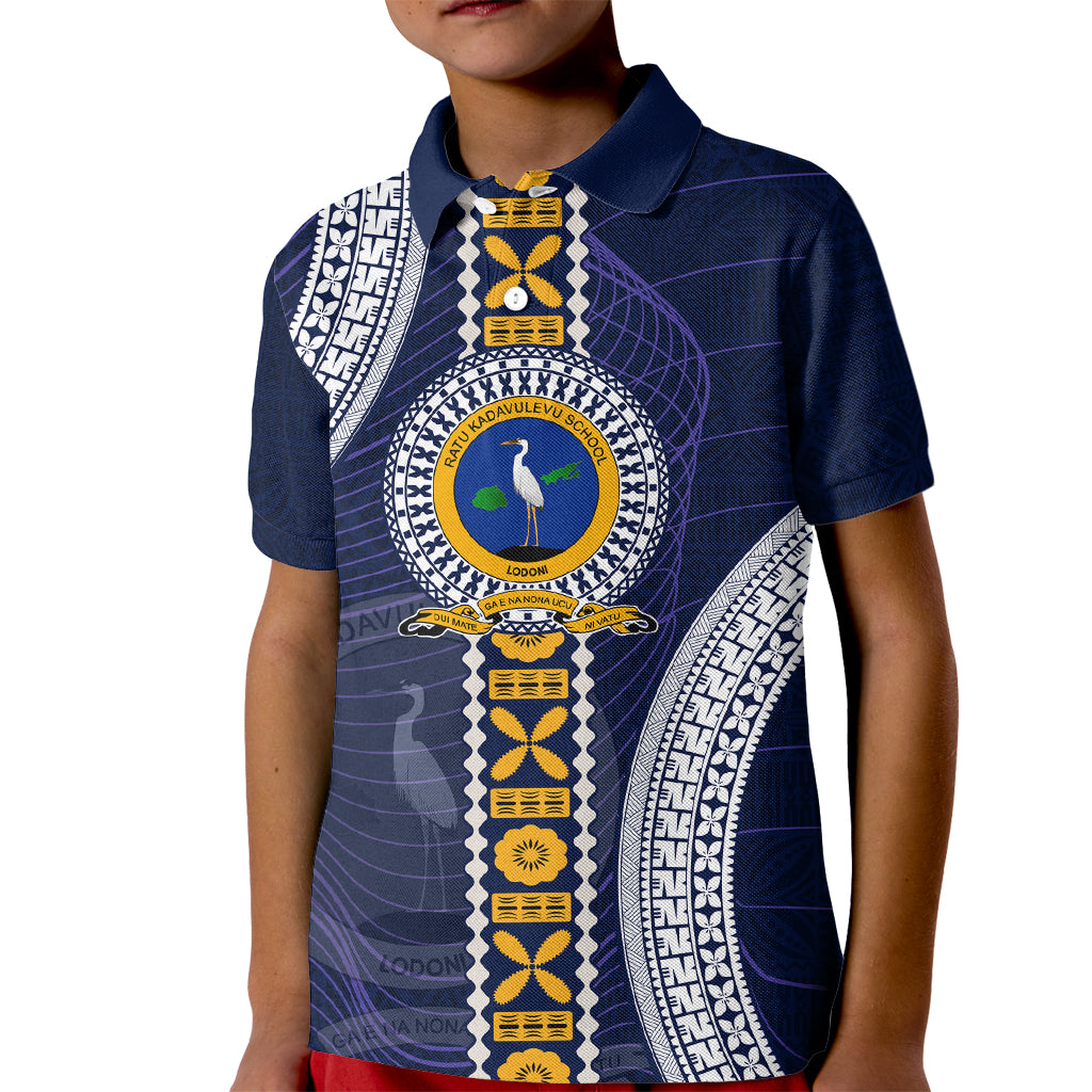 Fiji Ratu Kadavulevu School Kid Polo Shirt Tapa and Polynesian Tribal Pattern LT03 Kid Blue - Polynesian Pride