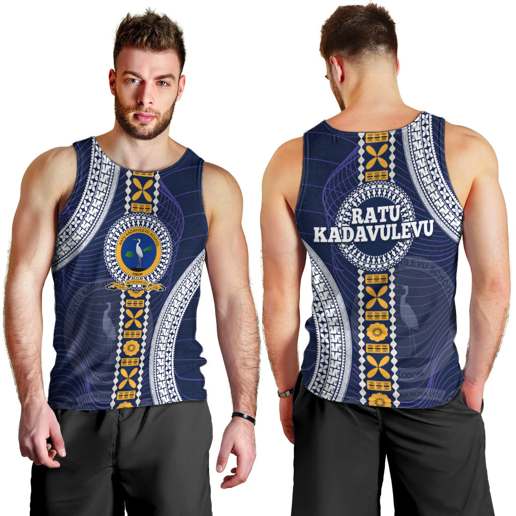 Fiji Ratu Kadavulevu School Men Tank Top Tapa and Polynesian Tribal Pattern LT03 - Polynesian Pride