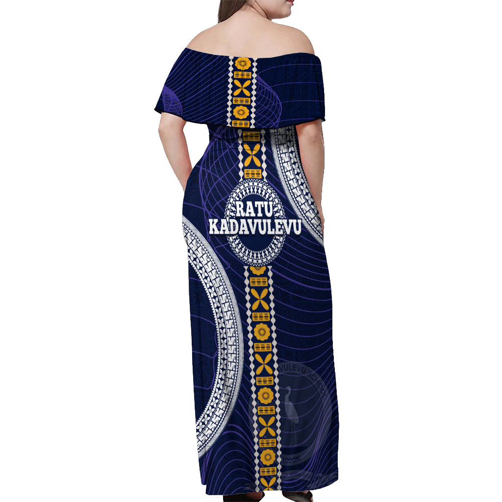 Fiji Ratu Kadavulevu School Off Shoulder Maxi Dress Tapa and Polynesian Tribal Pattern LT03 - Polynesian Pride