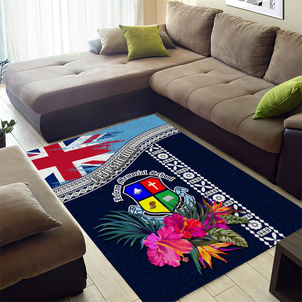 Fiji Lelean Memorial School Area Rug Tapa and Polynesian Tribal Pattern ...