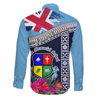 Fiji Lelean Memorial School Family Matching Off Shoulder Maxi Dress and Hawaiian Shirt Tapa and Polynesian Tribal Pattern LT03 - Polynesian Pride