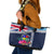 Fiji Lelean Memorial School Leather Tote Bag Tapa and Polynesian Tribal Pattern LT03 Blue - Polynesian Pride
