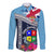 Fiji Lelean Memorial School Long Sleeve Button Shirt Tapa and Polynesian Tribal Pattern LT03 Unisex Blue - Polynesian Pride