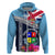 Fiji Lelean Memorial School Zip Hoodie Tapa and Polynesian Tribal Pattern LT03 Zip Hoodie Blue - Polynesian Pride