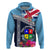 Fiji Lelean Memorial School Zip Hoodie Tapa and Polynesian Tribal Pattern LT03 Pullover Hoodie Blue - Polynesian Pride