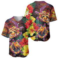 Hawaiian Sea Animals Love Couple Baseball Jersey Aloha Sunset Symphony LT03 - Polynesian Pride