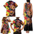 Hawaiian Sea Animals Love Couple Family Matching Tank Maxi Dress and Hawaiian Shirt Aloha Sunset Symphony