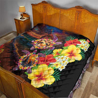 Hawaiian Sea Animals Love Couple Quilt Aloha Sunset Symphony