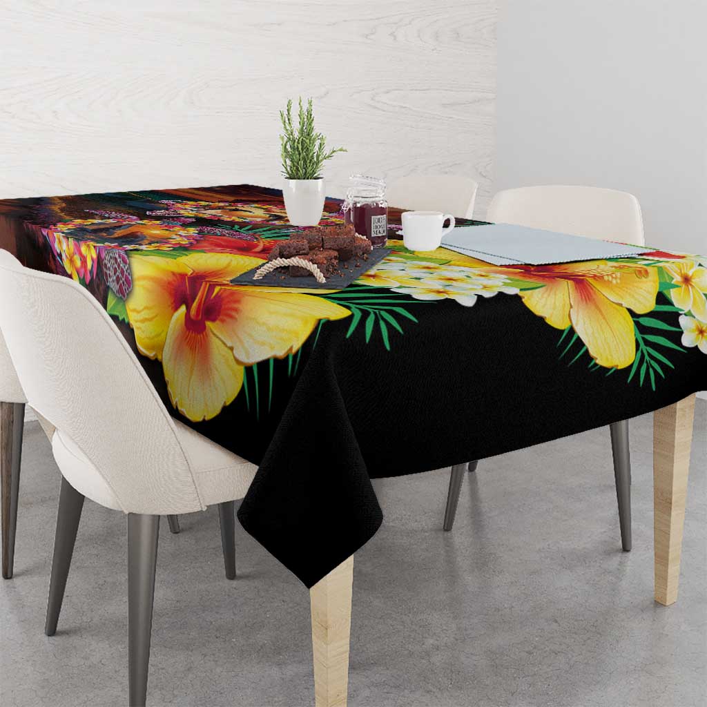 Hawaiian Sea Animals Love Couple Tablecloth Aloha Sunset Symphony