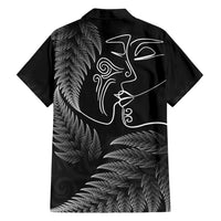 New Zealand Valentine's Day Family Matching Tank Maxi Dress and Hawaiian Shirt Silver Fern and Line Art Love Couple LT03 - Polynesian Pride