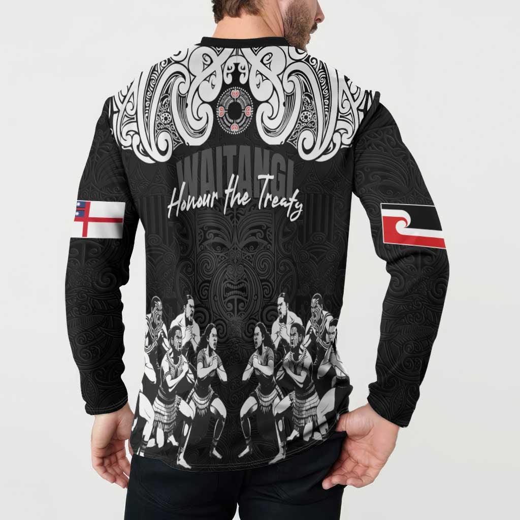 Aotearoa Waitangi Day - Toitu Te Tiriti Button Sweatshirt New Zealand Honour the Treaty