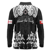 Aotearoa Waitangi Day - Toitu Te Tiriti Long Sleeve Polo Shirt New Zealand Honour the Treaty