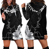 Hawaii Valentine Day Hoodie Dress Polynesian Line Art Love Couple Hibiscus Tribal Pattern LT03 - Polynesian Pride