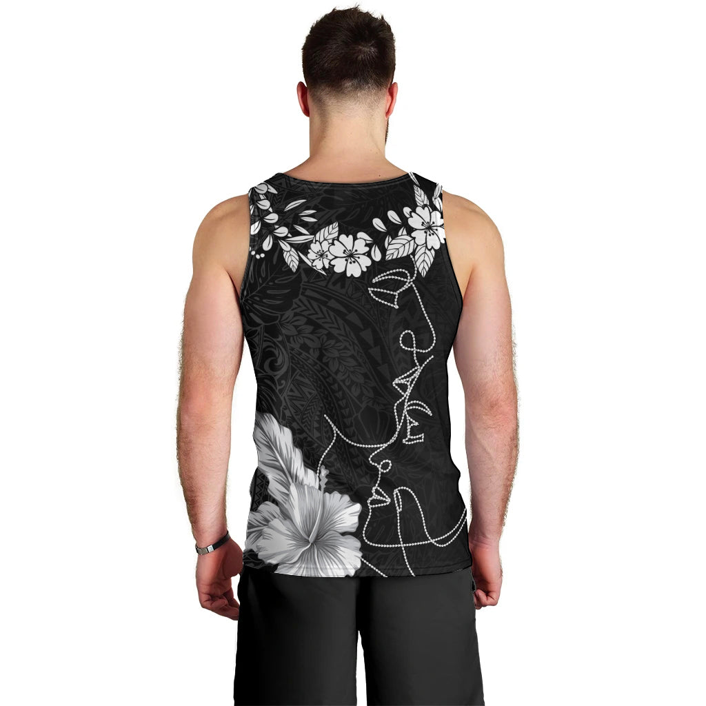 Hawaii Valentine Day Men Tank Top Polynesian Line Art Love Couple Hibiscus Tribal Pattern LT03 - Polynesian Pride