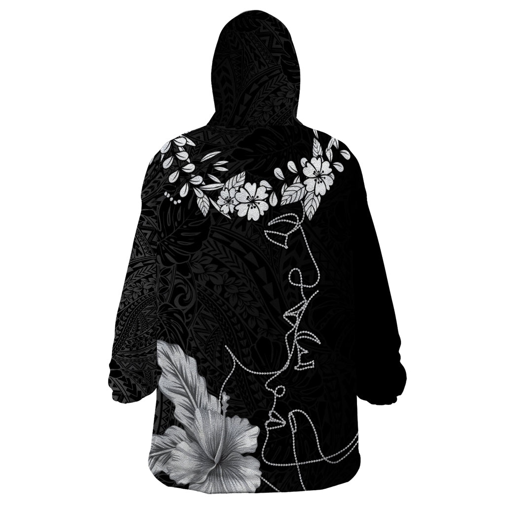Hawaii Valentine Day Wearable Blanket Hoodie Polynesian Line Art Love Couple Hibiscus Tribal Pattern LT03 - Polynesian Pride