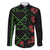 Hawaiian Green Kakau Art Tattoo-Ohia Lehua and Taro Leaves Family Matching Puletasi and Hawaiian Shirt
