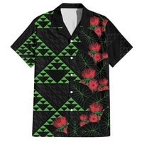 Hawaiian Green Kakau Art Tattoo-Ohia Lehua and Taro Leaves Hawaiian Shirt