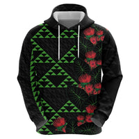 Hawaiian Green Kakau Art Tattoo-Ohia Lehua and Taro Leaves Hoodie