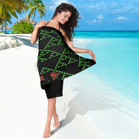 Hawaiian Green Kakau Art Tattoo-Ohia Lehua and Taro Leaves Sarong LT03 - Polynesian Pride