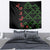 Hawaiian Green Kakau Art Tattoo-Ohia Lehua and Taro Leaves Tapestry