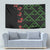 Hawaiian Green Kakau Art Tattoo-Ohia Lehua and Taro Leaves Tapestry
