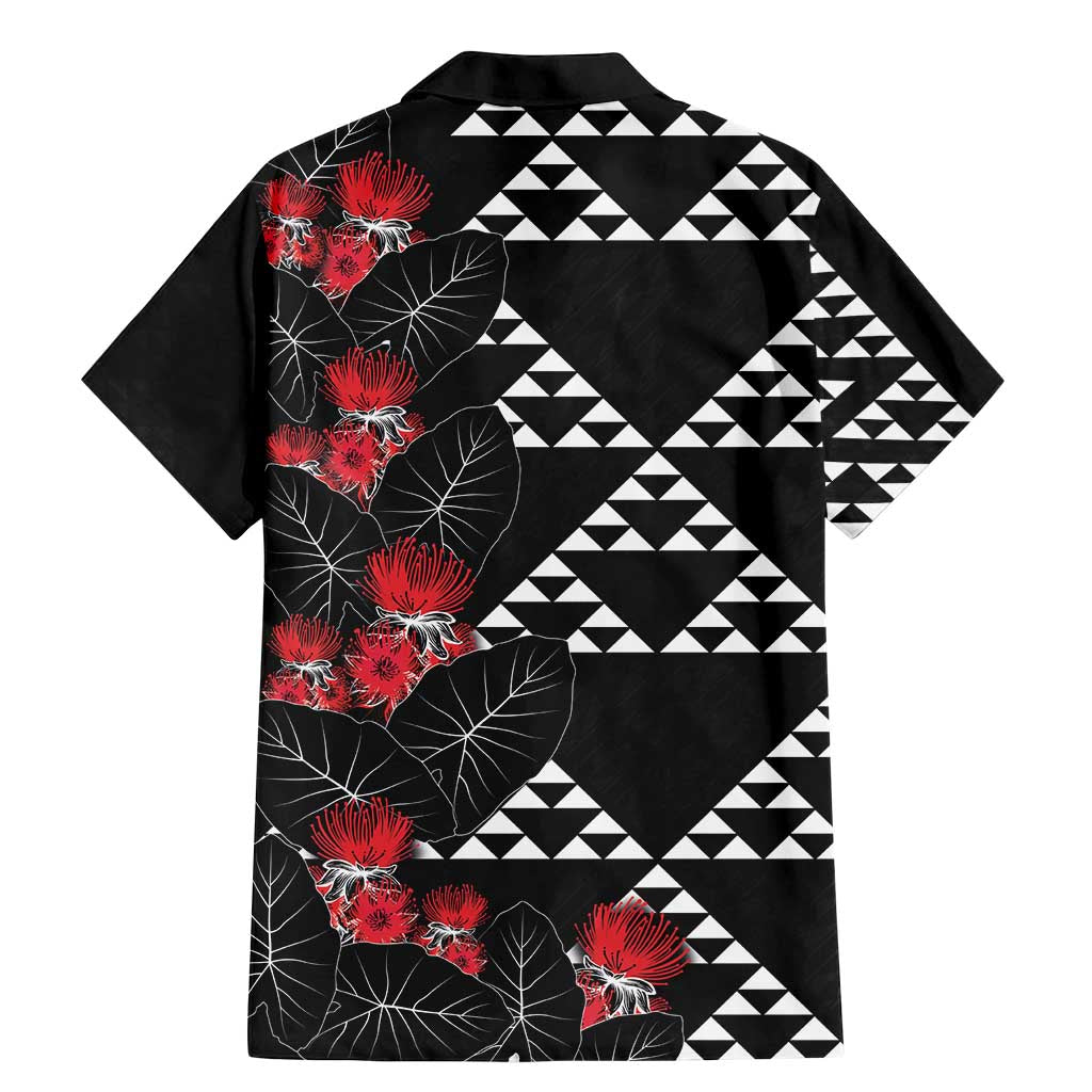 Hawaiian White Kakau Art Tattoo-Ohia Lehua and Taro Leaves Family Matching Mermaid Dress and Hawaiian Shirt