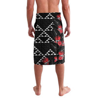 Hawaiian White Kakau Art Tattoo-Ohia Lehua and Taro Leaves Lavalava