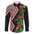 Aotearoa Tukutuku Motif Family Matching Tank Maxi Dress and Hawaiian Shirt Pohutukawa and Fern Leaves