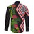 Aotearoa Tukutuku Motif Family Matching Tank Maxi Dress and Hawaiian Shirt Pohutukawa and Fern Leaves