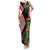 Aotearoa Tukutuku Motif Family Matching Tank Maxi Dress and Hawaiian Shirt Pohutukawa and Fern Leaves