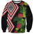 Aotearoa Tukutuku Motif Sweatshirt Pohutukawa and Fern Leaves